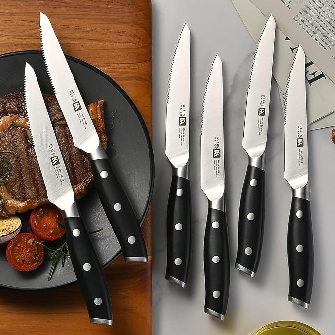 Klaus Meyer Stahl 19 Piece High Carbon Exclusive German Steel Knife Block Set (Black)