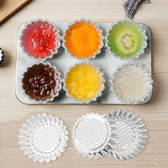 pson 20Pcs 3.75 Inch Egg Tart Molds, Non-Stick Aluminum Mini Tart Pans for Baking Tarts, Pies, Cupcakes, Muffins, Pudding, and Desserts