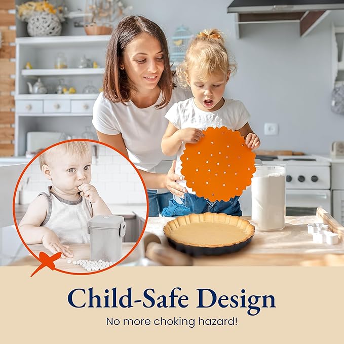 Patz&Patz PressPerfect Silicone Pie Weight - Patented Blind Baking Insert for TartArt 9 Inch Tart Pan - Alternative to Ceramic Pie Weights for Baking Crust - No Puff Ups or Cracked Crusts