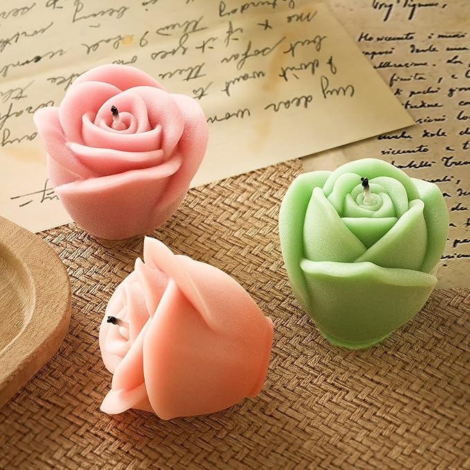 2 Pack Rose & Succulent Silicone Molds for Candle Making & Home Decor