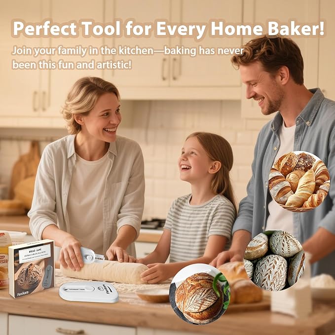 Premium Magnetic Bread Lame & Versatile Bread Scoring Tool - Professional Sourdough Scoring Tool and Lame Bread Tool with 10 Razor Blades & Scoring Patterns Booklet (light gray)