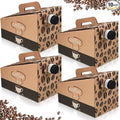 Dandat 10 Pack Disposable Coffee Dispenser Box 96 oz - Thick Hardboard Insulated Coffee to Go Container with Handle & Lids, Hot Cold Bulk Beverage Dispenser for Parties, Catering, Take Out