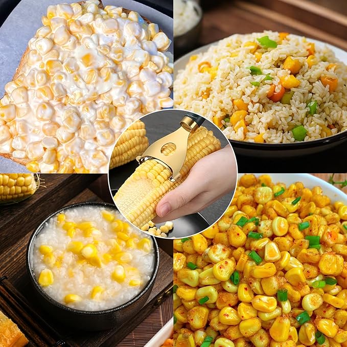 Cobb Gobbler Corn Peeler(2-Pack) – Stainless Steel Corn Kernel Stripper Tool，Labor-Saving and Fast Peeling Tool， Efficient Kitchen Gadget