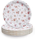 Papyrus Disposable Tabletop Plates Set - Elegant and Sturdy Plates for Any Occasion, Peppermint Candy Cane, Plates