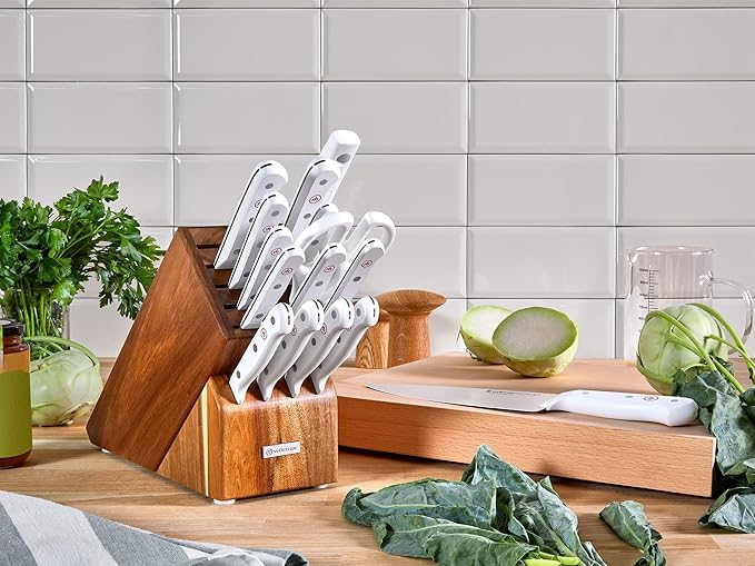 WÜSTHOF Gourmet White 7" Hollow Edge Santoku Knife