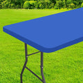homing Rectangle Table Cloth Cover, Waterproof Polyester Elastic Fitted Tablecloth, Fits for 5 Foot Folding Tables, Washable Table Protector for Picnic, Camping, Outdoor (Blue, 30" x 60")