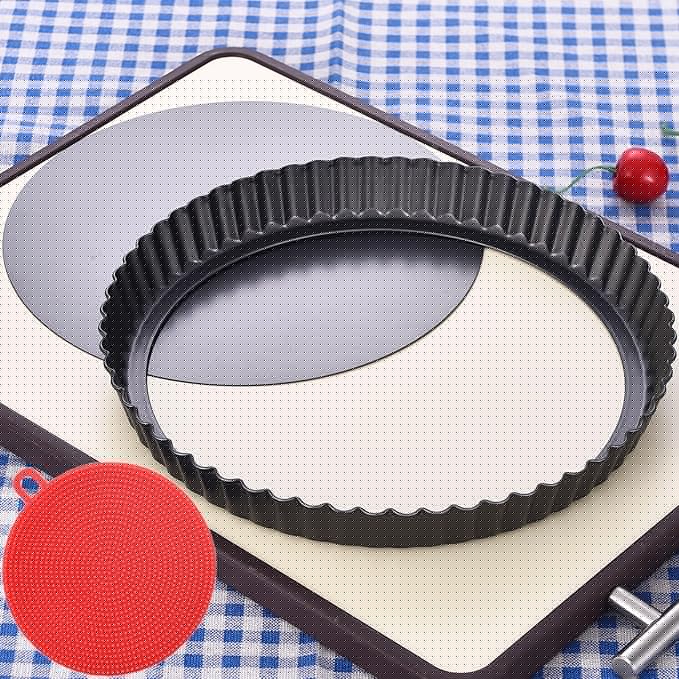 DATANYA Tart Pan 9 Inch Tart Pans Removable Bottom, Non-Stick Quiche Pan Carbon Steel Heavy Duty Pie Pan 9 Inch Tart Pan Loose Bottom, extra high of 1.2 Inches