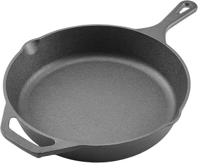 VEVOR Cast Iron Skillet, 4-Piece Frying Pan Set (6, 8, 10, 12 in), Skillets with Heat-Resistant Silicone Handle, Pre-Seasoned Chef's Pan, Kitchen Cookware, for Oven, Gas, Electrical, Induction, Black