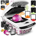 Fullstar The Original Pro Chopper - Vegetable Chopper and Spiralizer, Food Chopper with Container, Fruit Slicer, Kitchen Gadgets & Accessories, Home Essentials (8 in 1, White)