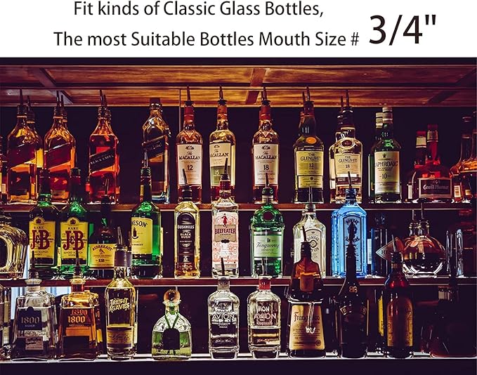Pafusen 12 Pack Liquor Bottle Pourers, Liquor Pour Spout for Liquor Bottles, Stainless Steel Olive oil Dispenser Spout, Alcohol Pourer Spouts Dust Caps Covers, Sliver