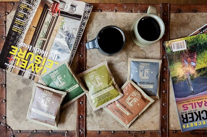 Tribo Coffee Single-Serve Portable Pour Over Drip Coffee - Papua New Guinea - 10 Servings (Medium-Dark Roast)