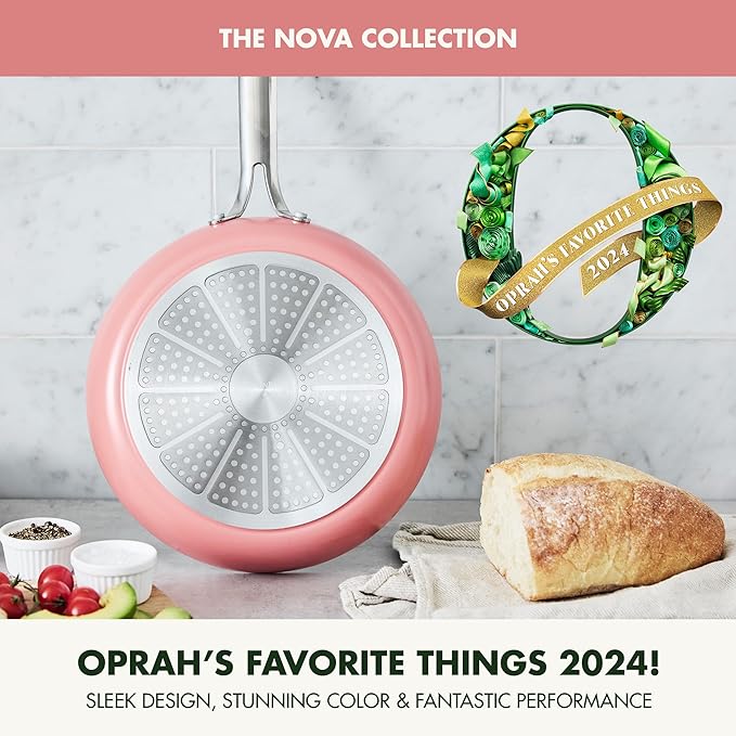 GreenPan Nova 8" Frying Pan Skillet, Oprah’s Favorite Things 2024, Ceramic Nonstick Cookware, PFAS Free, Toxin-Free, Induction Suitable, Dishwasher & Oven Safe, Durable, Easy Clean, Coral