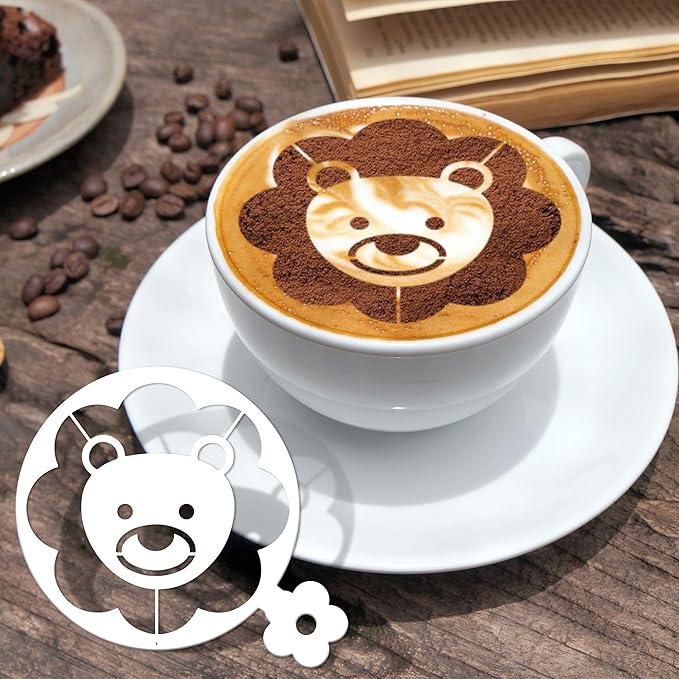 Animal Coffee Cookie Stencils - Small Animal Pattern Cute Stencils for Cookies Latte Art Bread, Reusable Template Dogs Cat Elephant Design
