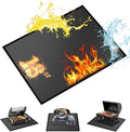 18 x 15 in Heat Resistant Grill Mats for Outdoor Grill to Protect Your Prep Table and Outdoor Grill Table, Fireproof Waterproof Oil-Proof BBQ Mat Grill Table Mat - Reusable Black (0.6mm)