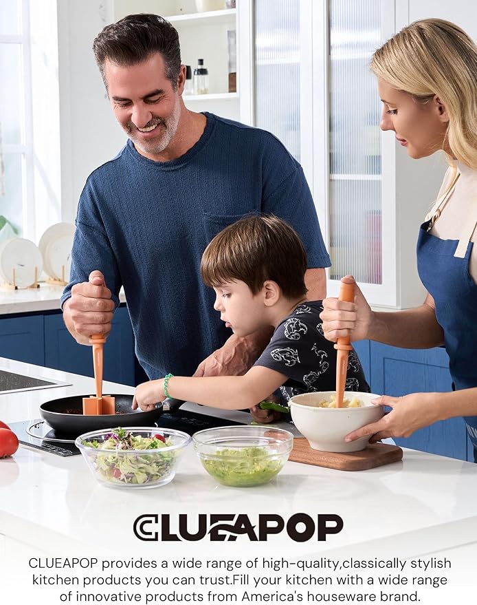 Meat Chopper for Hamburger, CLUEAPOP Premium Heat Resistant Masher and Smasher for Ground Beef, Nylon Ground Beef Chopper Tool and Meat Fork, Non Stick