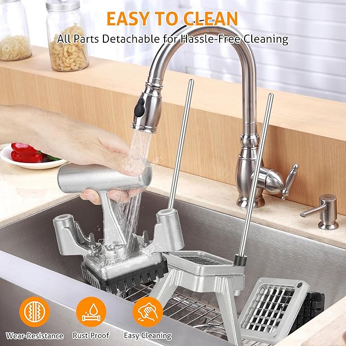 WICHEMI Commercial Chopper Vegetable Cutter Fruit Dicer w/3 Blades Commercial Onion Chopper Dicer Professional Food Dicer Heavy Duty Stainless Steel French Fry Cutter for Home Kitchen Restaurant Use