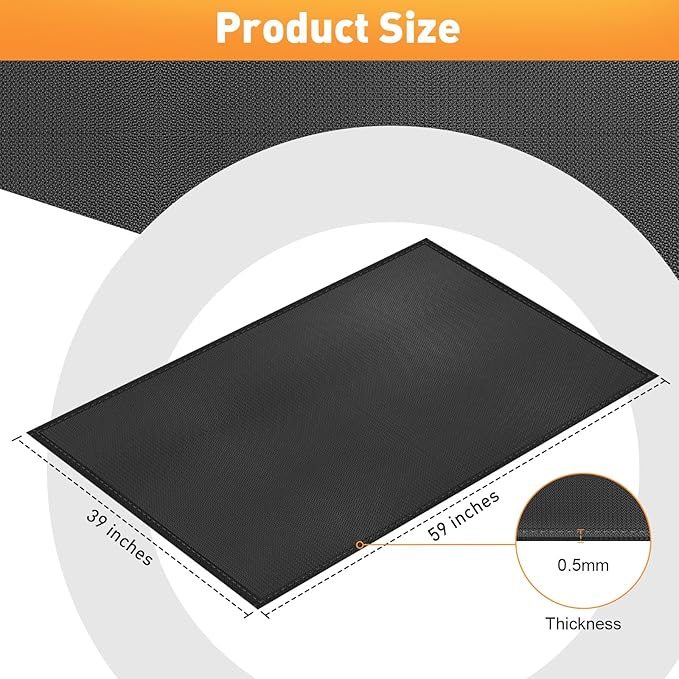kanhiro 59x39 inches Under Grill Mat for Outdoor Grill, Indoor Fireplace/Fire Pit Mat, Double-Sided Fireproof Grill Pad, Oil-Proof Waterproof BBQ Protector for Decks and Patios