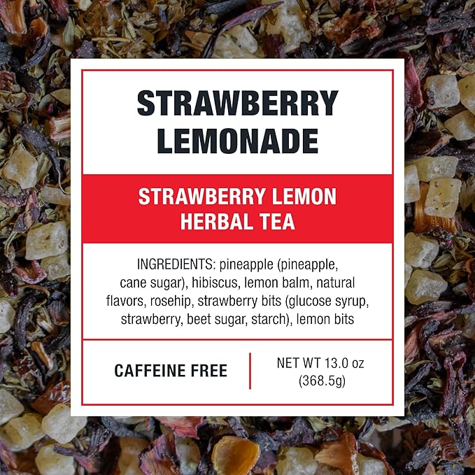 Tiesta Tea - Strawberry Lemonade Cold Brew Tea, Loose Leaf, Strawberry Lemon Herbal Blend, Premium Iced Blends, Non-Caffeinated Iced Drink, 10 Cold Brew Bags, Makes 64oz Pitcher Each