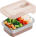 Bentgo MicroSteel Heat & Eat Container – Microwave-Safe, Leak-Proof, Easy-to-Clean, Lightweight Stainless Steel Reusable Food Storage with Airtight Silicone Lid (Snack Size; 2-Cup Capacity; Rose)