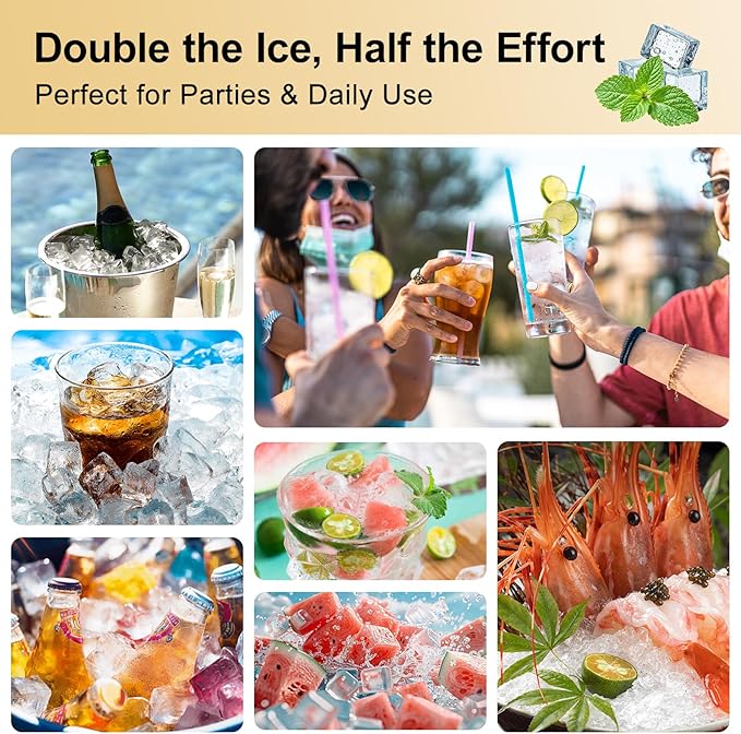 Ice Cube Tray 2 Pack – Stackable Large Silicone Ice Cube Freezer Molds & Easy Release Square Ice Cube Maker with Removable Lid BPA Free for Cocktail,Whiskey，Soup Baby Food