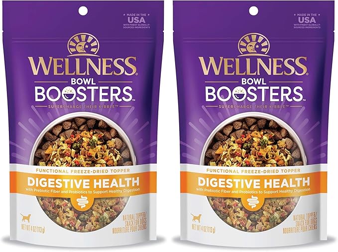Wellness CORE Bowl Boosters Digestive Health Dog Food Topper, 4 Ounce Bag (Pack of 2)
