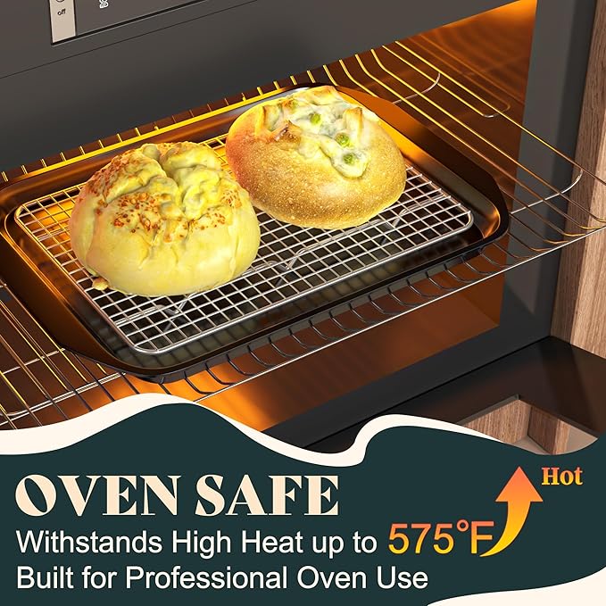 Cooling Racks for Cooking and Baking - 8.5"x12" Oven Safe Premium Stainless Steel Heavy Duty Baking Rack Tight-Wire, Fits Quarter Sheet Pan for Roasting & Grilling & Cooking - 1 Pack
