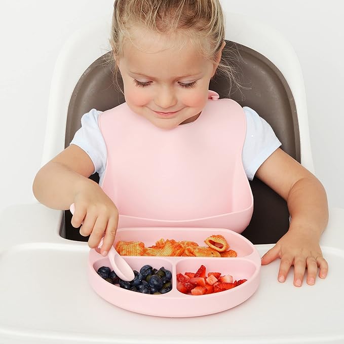 PrimaStella Silicone Chew Spoon Set for Babies and Toddlers - Safety Tested - BPA Free - Microwave, Dishwasher and Freezer Safe - Seaside Palette