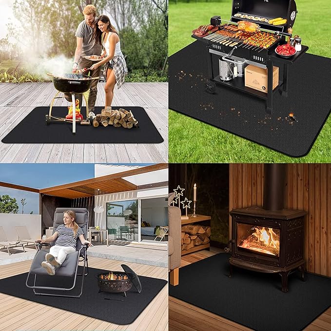 UBeesize Thickened 60x36 inch Under Grill Mat for Outdoor Grill, Fireproof Mat for Lawn, Smokers, Gas Grills, Deck and Patio, Fireplace Mat Fire Pit Mat,Oil-Proof Waterproof Non-Slip BBQ Protector