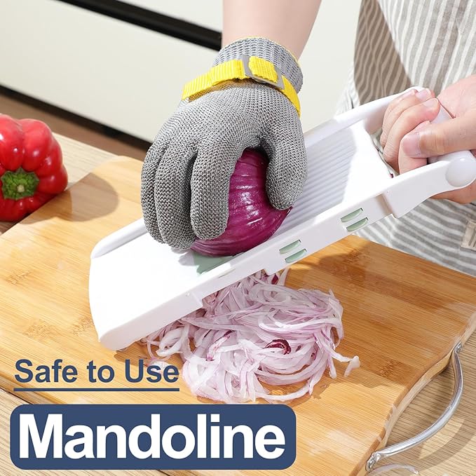 Dowellife Comfortable ANSI A9 Cut Resistant Glove Food Grade, Mesh Metal Kithcen Glove for Chef Oyster Shucking Mandoline Knife Butcher Meat Cutting