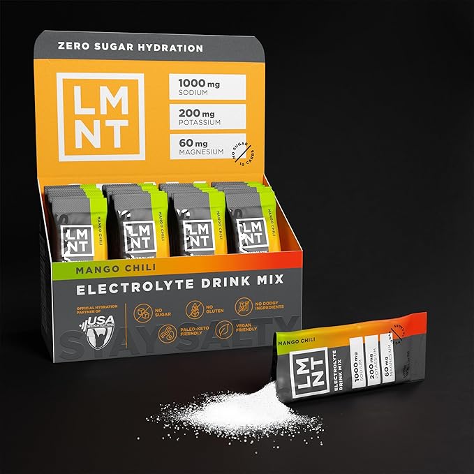 LMNT Zero Sugar Electrolytes - Mango Chili Salt | Drink Mix | 30 Count