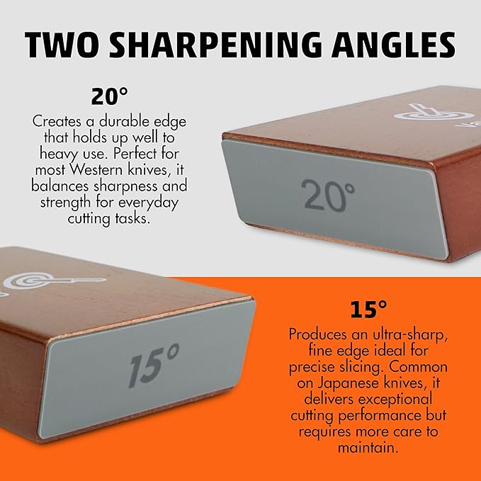 Rolling Knife Sharpener Kit – Manual Kitchen Knife Sharpening Stone System with #400 & #1000 Grit, Diamond Sharpening Tool, 15°/20° Guides & Leather Strop