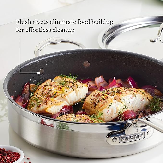 Hestan ProBond Forged TITUM - Professional Clad Stainless Steel, Nonstick, Frying Pan Set (8.5'' & 11''), Induction Compatible, Made without PFOAs