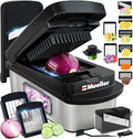 Mueller Pro-Series 10-in-1, 8 Blade Stainless Steel Multi Vegetable Chopper And Mandoline Slicer, Kitchen Tools and Gadgets, Food and Veggie Chopper, Mincer, Dicer, French Fry Cutter, Black