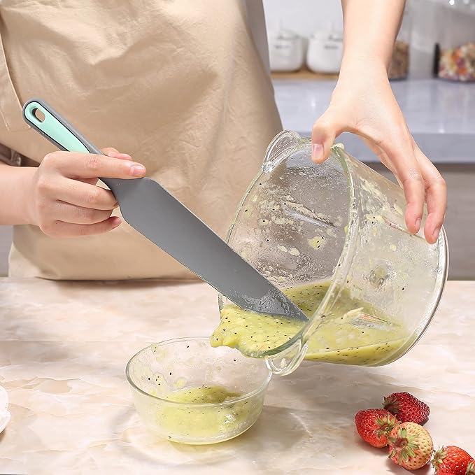 To encounter Silicone Spatula Set, Rubber Blender Spatula, Jar Spatula for Baking Mixing and Stirring, Nonstick, Heat Resistant and Dishwasher Safe, Set of 4