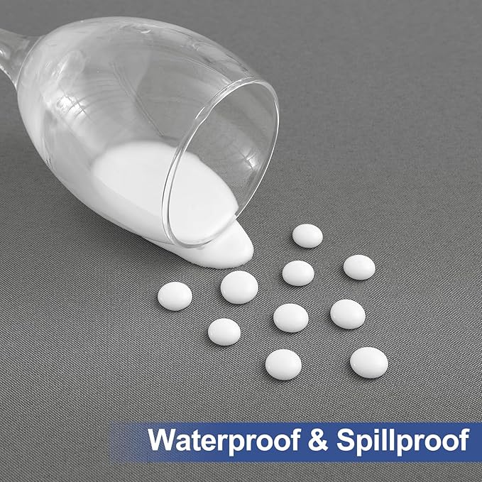 homing Rectangle Table Cloth Cover, Waterproof Polyester Elastic Fitted Tablecloth, Fits for 8 Foot Folding Tables, Washable Table Protector for Picnic, Camping, Outdoor (Grey, 30" x 96")