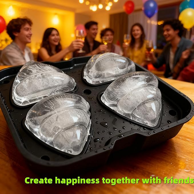 Poop Ice Cube Mold - Large 4-Cube Funny Prank Ice Molds for Cocktails, Whiskey & Parties | Novelty Ice Trays for Poop Soap & Gags