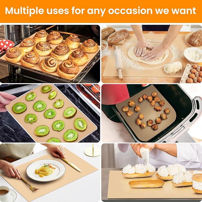 Silicone Baking Mat Roll- Non Stick Best German - Heat Resistant Silicone Pastry Mat for Baking, Non-slip Macaron Baking Mat, Freeze Dryer Mat for Making Cookie Pie Bread Pizza