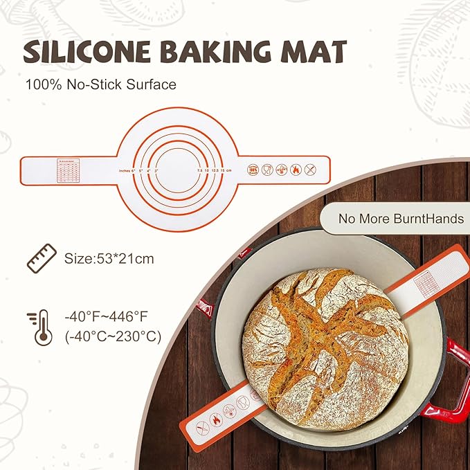 Sourdough Starter Kit, 26PCS Sourdough Bread Baking Supplies, Including a Sourdough Starter Jar (34OZ), Silicone Banneton Bread Proofing Basket Set of 2 (Silver cover, Large glass mouth)