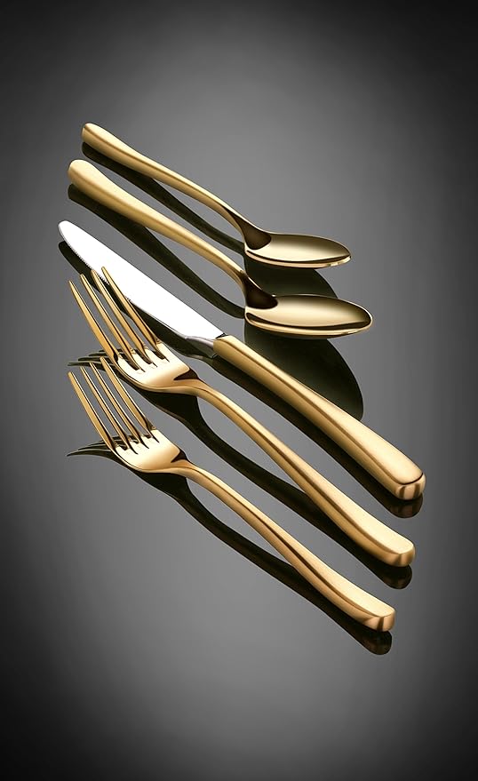 Artaste Rain II Forged 18/10 Stainless Steel (Gold (Service for 4), Flatware 20-Piece Set)