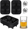 Ice Cube Tray Skull Shaped Silicone Ice Cube Molds Essential Bartender Accessory for Whiskey Cocktail Bourbon Lovers Eco Friendly Ice Cube Tray(2Pcs）