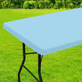 homing Rectangle Table Cloth Cover, Waterproof Polyester Elastic Fitted Tablecloth, Fits for 5 Foot Folding Tables, Washable Table Protector for Picnic, Camping, Outdoor (Light Blue, 30" x 60")