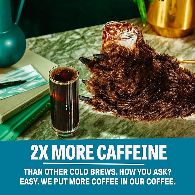 Wandering Bear Organic Vanilla Cold Brew Coffee - Extra Strong, Bold, Smooth, Unsweetened, Shelf-Stable, Ready to Drink, Gluten Free, & Vegan Iced Cold Brewed Coffee Drink - 32 fl oz, 3 pack