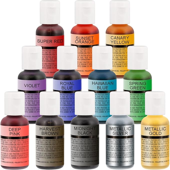 U.S. Cake Supply Complete Cake Airbrush Decorating Kit with 12 Vibrant Food Colors - Air Brush for Cake Decoration, Cupcakes, Cookies & Desserts
