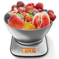 Food Kitchen Scale Digital Weight Grams and Oz with IPX6 Waterproof，Professional Stainless Steel Digital Kitchen Food Scale 11lb/0.01oz with Bowl for Weight Loss Dieting Baking Cooking
