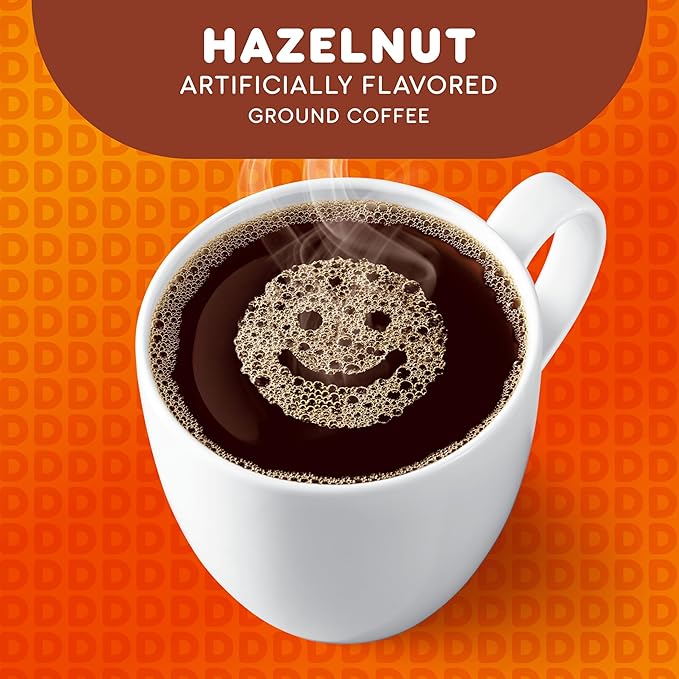 Dunkin' Hazelnut Flavored Coffee, 60 Keurig K-Cup Pods,10 Count (Pack of 6)