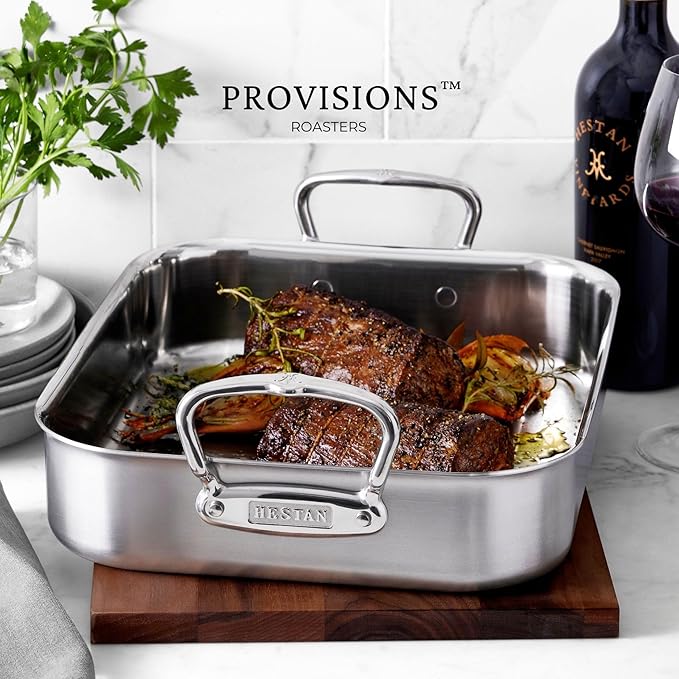 Hestan Provisions – 14.5" Classic Clad Roaster with Stainless Steel Rack