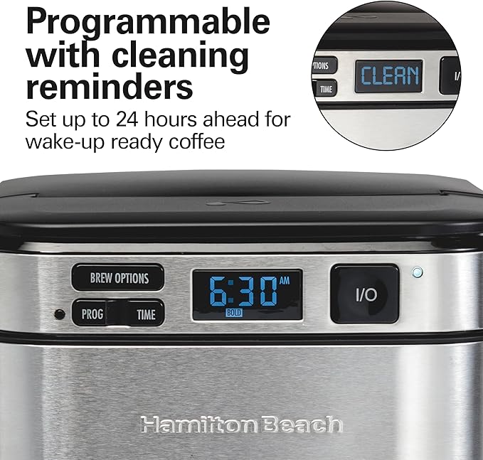 Hamilton Beach 12 Cup Programmable Coffee Maker, FrontFill™ Drip Coffee Maker