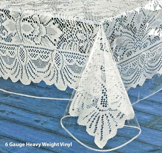 Home Bargains Plus Hotel Quality Crystal Clear Vinyl Tablecloth Protector, 6 Gauge Heavy Duty Thick Vinyl Super Clear Tablecloth Covers (60" x 84" Oblong)