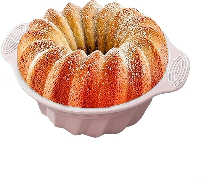 Nonstick Silicone Bakeware Set, 6 set Baking Cake Pan, Economical BPA Free Heat Resistant Bakeware Tools for DIY Loaf Bread Cheesecake Pizza Cupcake Muffin (Pink)