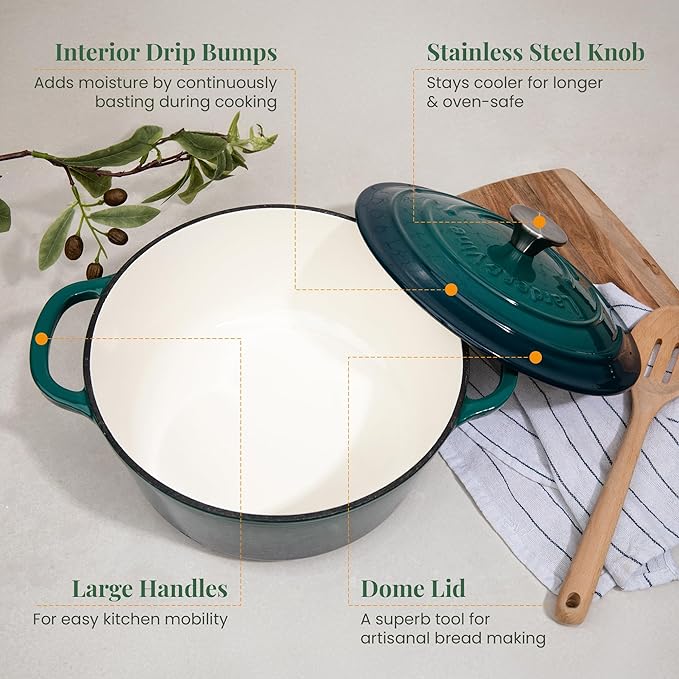 Larder & Vine 21 Piece Cookware Set (Bondi) | Dutch Oven, Utensil Set, Saucepan, Skillet, and Trivets